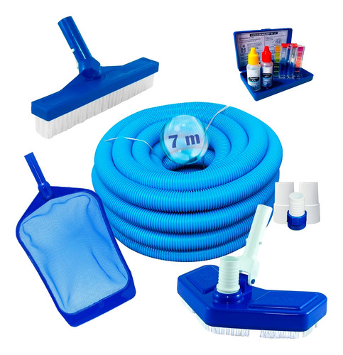 Kit Limpeza Piscina C/ 7m De Mangueira  + Teste Cl Ph