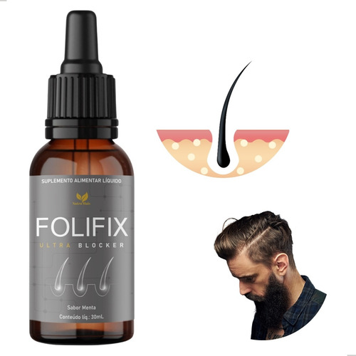 1 X Folifix Gotas Natural 30ml Cuidado Capilar Envio Já Original