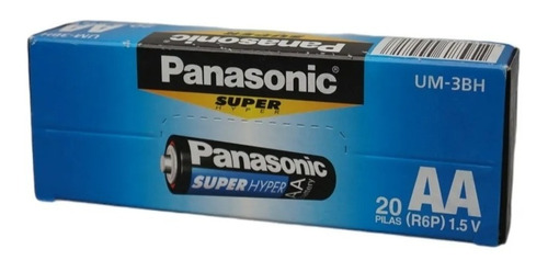 Pilas Panasonic Aa Super Hyper De Carbon Zinc R6 20 Unidades