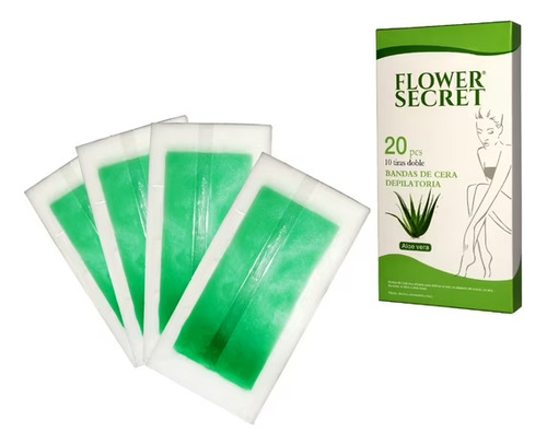 Bandas De Cera Depilatorias 10 Tiras Dobles 20pcs Aloe Vera