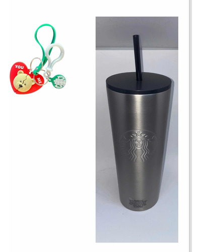 Termo Starbucks Acero Inox Popote+llavero San Valentin Orig