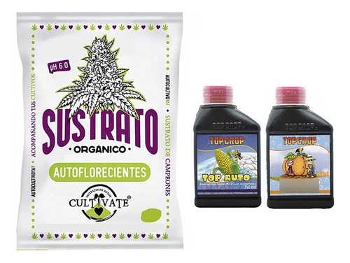 Sustrato Cultivate Auto 80lts Con Top Crop Auto Bud 250ml