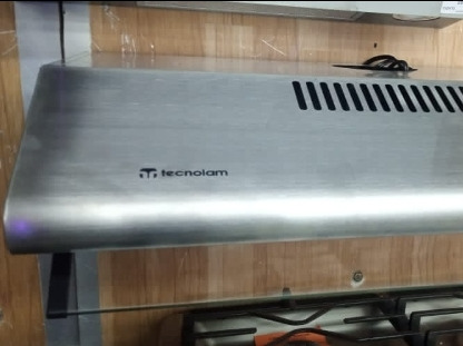 Campana De Gabinete 76cm Tecnolam Doble Turbina Luces Led