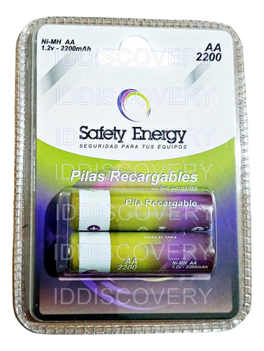 Pila Recargable Safety Energy Aa Nimh 2200 Mah Pack 2 Unid