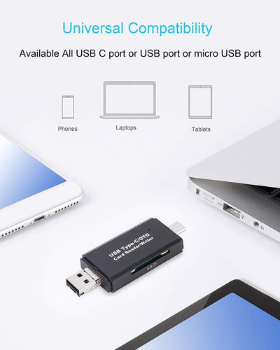 Imagen 2 de 10 de Adaptador Usb C - Lector De Memoria Sd - Micro Sd - Otg