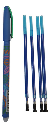 Bolígrafo Filgo Borrax Y 4 Repuesto Borrable Azul