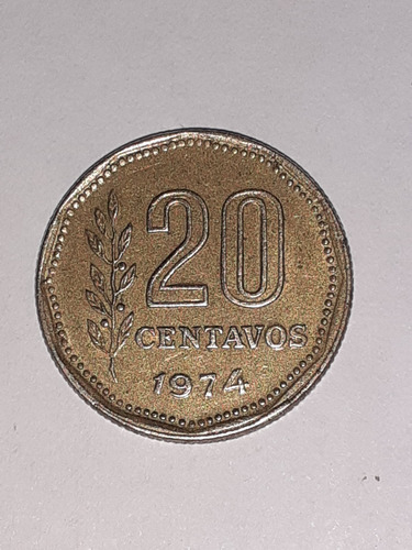 Moneda De 20 Centavos Del Año 1974