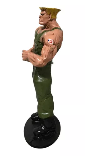 Estátua Guile Em Resina Realista 18cm Altura Street Fighter