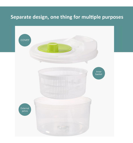 Escurridor De Ensalada Seca Centrifugador De Ensalada Manual