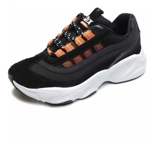 T nis Qix Chunky Wave Preto Laranja Branco