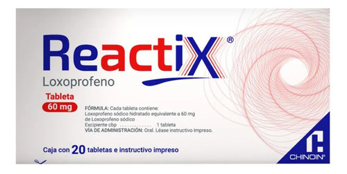Reactix 60 Mg | 20 Tabletas De Loxoprofeno | AnaLGésico