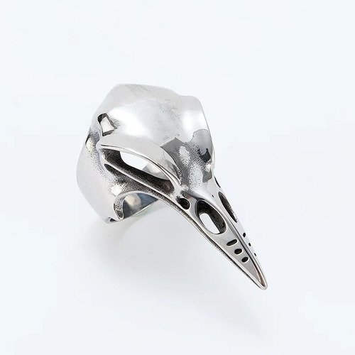 Anillo Gótico Con Forma De Calavera De Cuervo Para Hombre, A