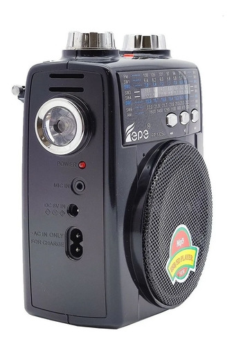 Imagen 6 de 8 de Radio Portatil Recargable Fm Am Usb Sd Mp3 Linterna Antena