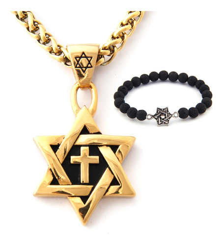 Collar De Estrella Gungneer Israel David, Cadena De Quilla Y