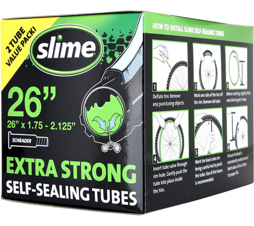2 Camaras Ruedas Bici Sellador Antipinch Slime 66cm Schrader