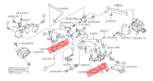 Empaquetadura Multiple Admision Subaru Legacy Original