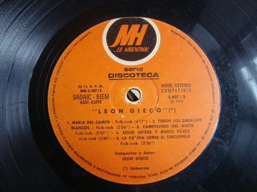 Sin Tapa Disco Leon Gieco 1973 Rn0