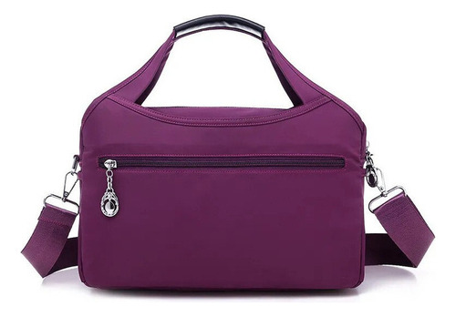 Oxford Fash Bolsos Impermeables De Tamaño Mediano Para Mujer Color Violeta Diseño De La Tela Liso