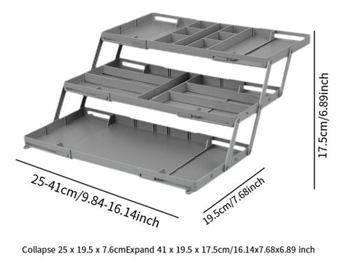 Organizador De Cajones Expandible, Soporte De 3 Niveles