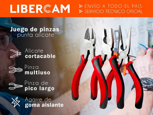 Imagen 3 de 10 de Kit Set X3 De Pinza Universal Y Alicate Reforzadas Aislada