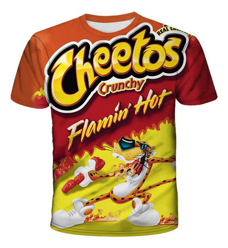 Camiseta Comida Rápida Cheetos Con Impresión 3d