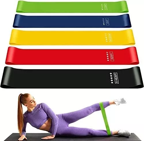 2 Piezas Cinta Elastica Fitness, Entrenamiento de Baile, Fitness en el  Hogar，8 Lazos de Bandas d Resistencia,Resistencia para Pilates Yoga Latino  Pilates Baile Fitness(Rojo + Azul) : : Deportes y aire libre