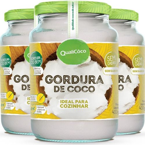 Kit De 3 Gorduras De Coco Pote 400g - Qualicôco