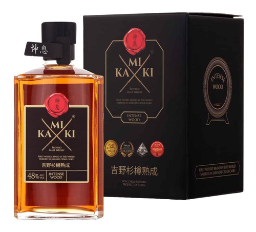 Imagen 1 de 7 de Whisky Japones Kamiki Intense Wood 500ml En Estuche 48%alc