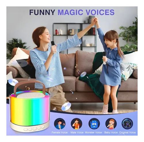 Parlante Portátil Bluetooth Rgb Karaoke K52 + Micrófono Azul