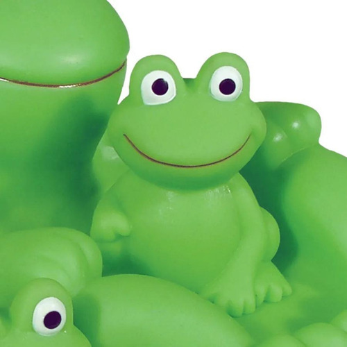 Kit Saboneteira Bebê Sapinho Brinquedo Para Banho Com 4