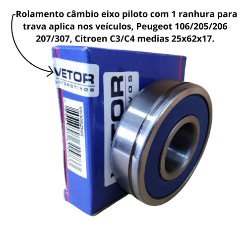 Rolamento Cambio Clio R19 R21 Saxo 1.0 1.6 25x62x17 Ab12830