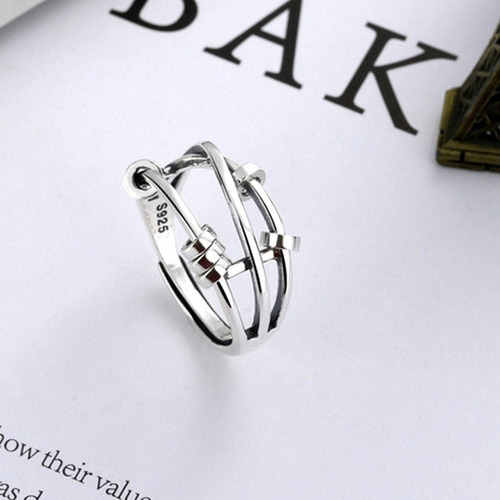 Anillo Plata 925 Antiestres Giratorio Ansiedad Mujer Joyas