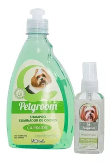 Kit Banho Pequeno Petgroom Shampoo E Perfume Cães Gatos Pets