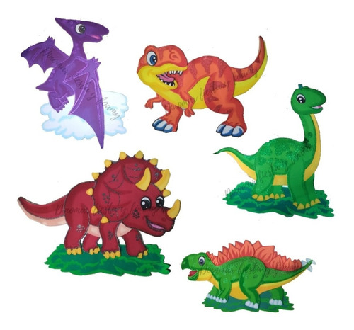 Figuras De Foamy: Dinosaurios Kit C/ 5 Piezas Grande 1m Fomi