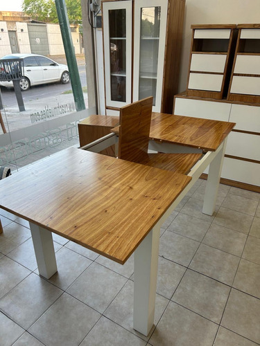 Mesa De Comedor Extensible Paraíso Y Blanco Paraíso Blanco