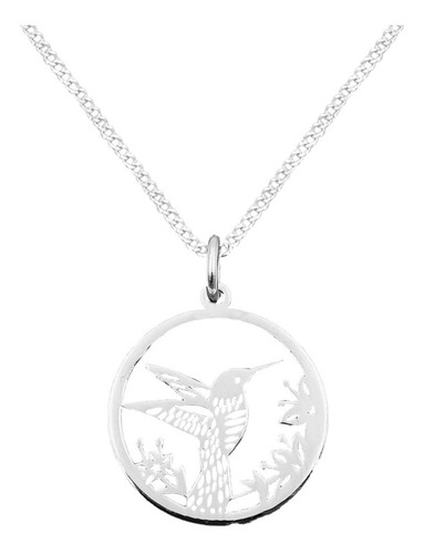 Dije Y Cadena Colibri Flores Chico De Plata 925 Envío Gratis