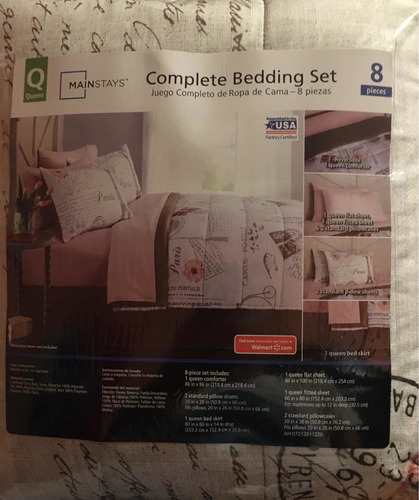 Juego Completo De Ropa De Cama 8 Pz Queen ( Paris )