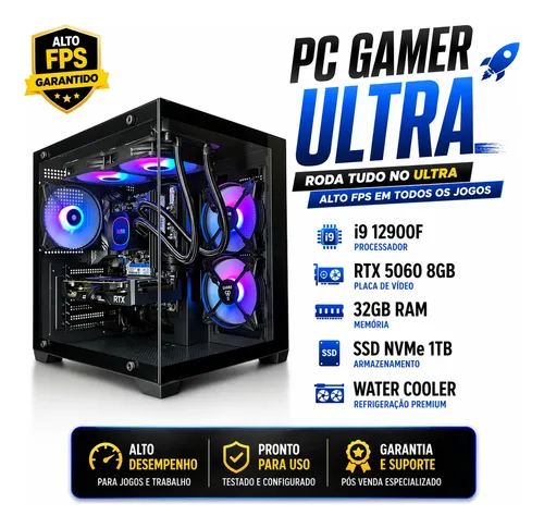 Pc Gamer I9-12900f Rtx 5060 8gb 32gb Ram Nvme 1tb Water Cool