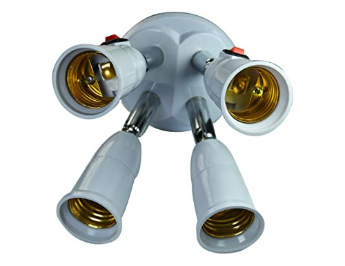 Conector Divisor Ycsssd Ajustable De 360 Grados, 4 En 1 E26/