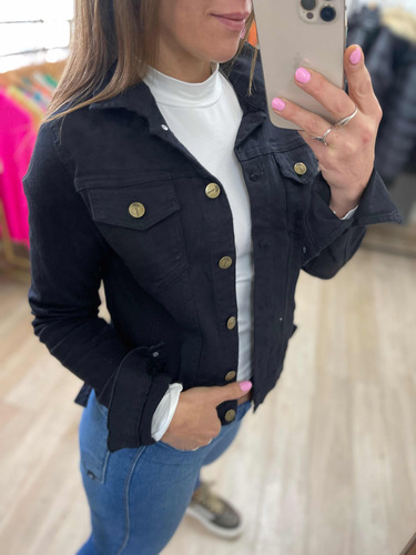 Imagen 2 de 10 de Campera De Jean Blanca Negra Rosa Verde Mujer The Big Shop