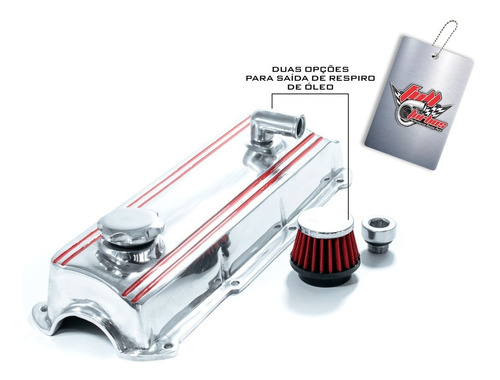 Imagem 2 de 6 de Tampa De Válvulas Para Motor Ap Vw 8v Race Chrome - Cromado