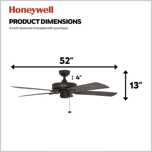 Ventilador De Techo Honeywell Belmar De 52 Pulgadas Para Int