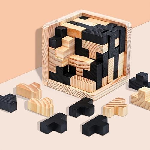 Bloques De Construcción De Tetris De Juguete De Madera