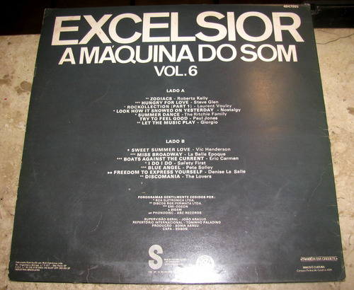 Lp Excelsior Maquina Vol. 6 (1977) Giorgio Roberta Kelly (Usado)