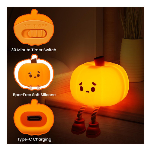 Luz Nocturna Led Táctil De Silicona Fialame Lindo, Regulable