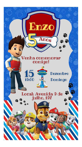 Convite Digital Escolha O Seu Envio Imediato Patrulha Canina