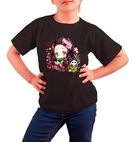 Polera Estampada Algodón Niña Nezuko Exclusiva Moda 2022 002