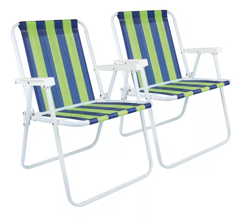 Sillón Plegable Cintas Reposera X2 Camping Silla Playa Envío