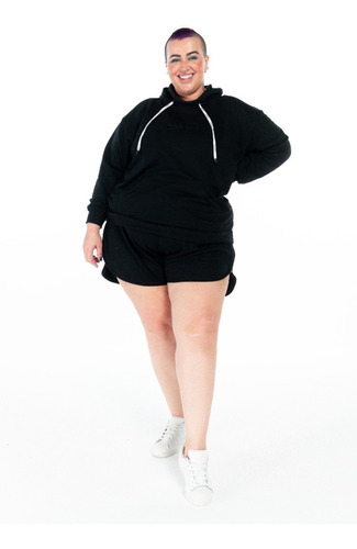 Imagem 3 de 8 de Shorts Moletom Comfy Plus Size Wonder Size Preto