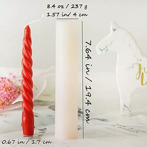 2 piezas de molde de silicona para velas cónicas hechas a mano con forma de  espiral larga trenzada, velas en espiral para velas de cena, para